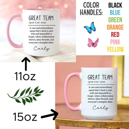 Team Gift, Great Team Definition Mug, Personalized Team Coffee Mug