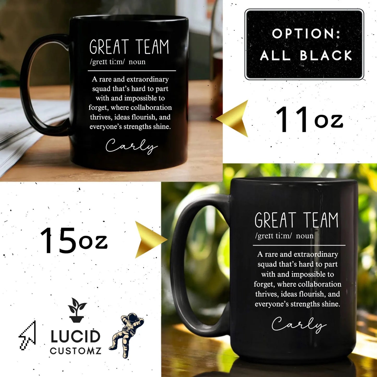 Team Gift, Great Team Definition Mug, Personalized Team Coffee Mug