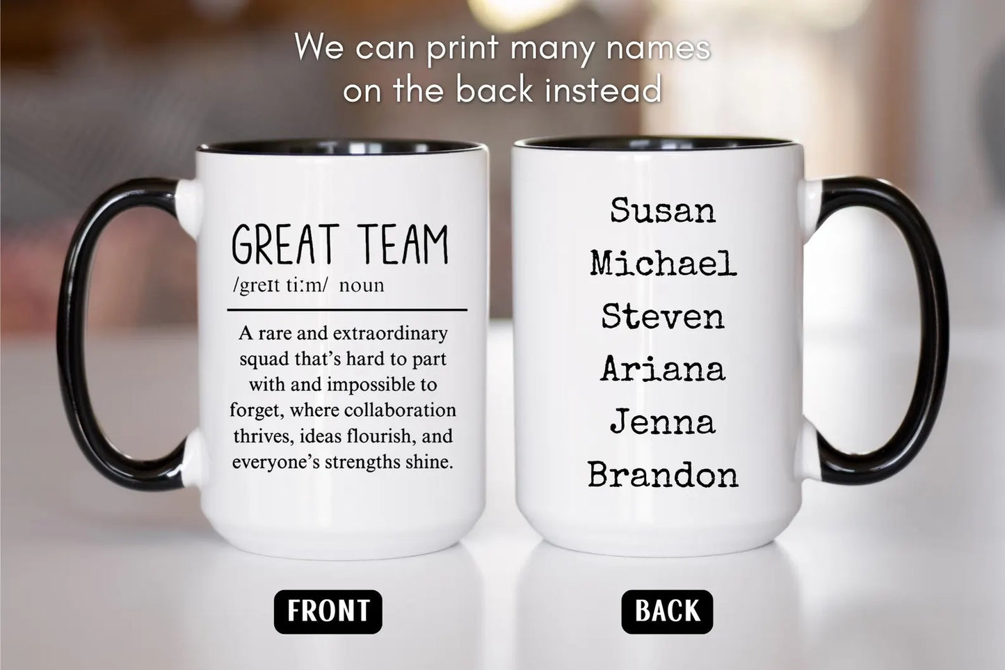 Team Gift, Great Team Definition Mug, Personalized Team Coffee Mug