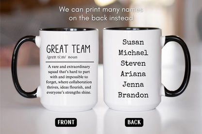 Team Gift, Great Team Definition Mug, Personalized Team Coffee Mug